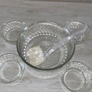 Rare Find & Vintage Crown Corning Swirl 7pc. Salad Set